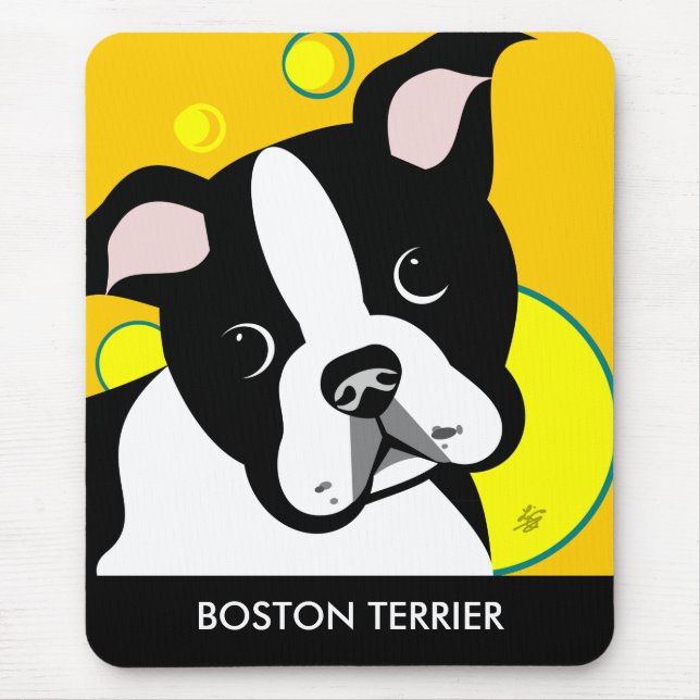Mousepad Pad do mouse sobre o térreo de Boston Terrier (Frente)
