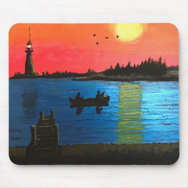Mousepad Pad do mouse sunset com fonte aquática (Frente)