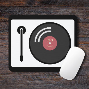Mousepad Pad do mouse Turntable & Vinyl Record DJs