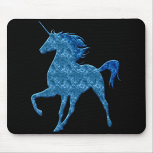 Mousepad Pad do mouse Unicorn de incêndio azul