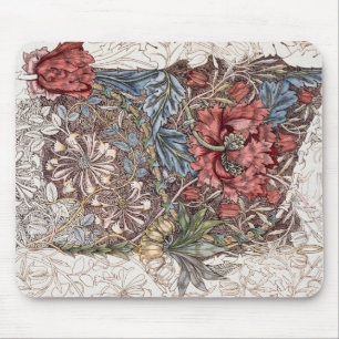 MOUSEPAD PAD DO MOUSE: WILLIAM MORRIS : HONEYSUCKLE + TULIP