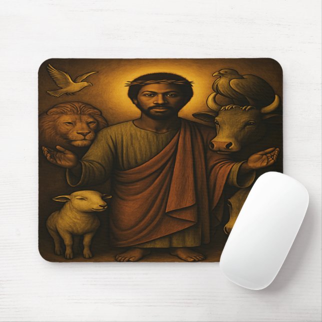 Mousepad Pad do Rato Cristão Africano de Arte (Com mouse)