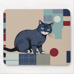 Mousepad Pad do Rato de Arte Gométrica Preta