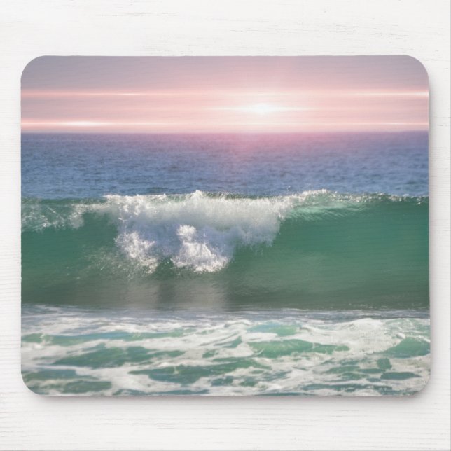 Mousepad Pad do Rato de Arte Sunset da Onda Oceânica (Frente)