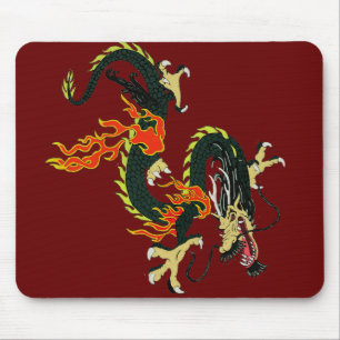 Mousepad Pad do Rato de Dragão Chinês Preto