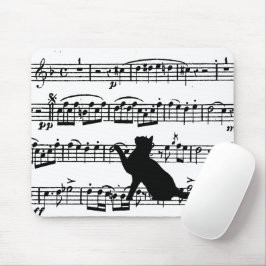 Mousepad Pad do Rato de Música Preto em Folha