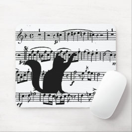 Mousepad Pad do Rato de Música Preto em Folha
