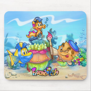 Mousepad Pad do Rato de Peixe-Cartoon Bonito Amigo