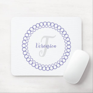 Mousepad Pad do Rato do Monograma com Círculo Decorativo Pú