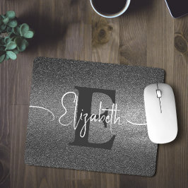 Mousepad Pad do Rato do Nome do Monograma da Gliter de Prat