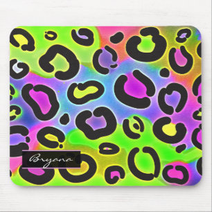 Mousepad Pad do Rato Rainbow Cheetah Leopardo