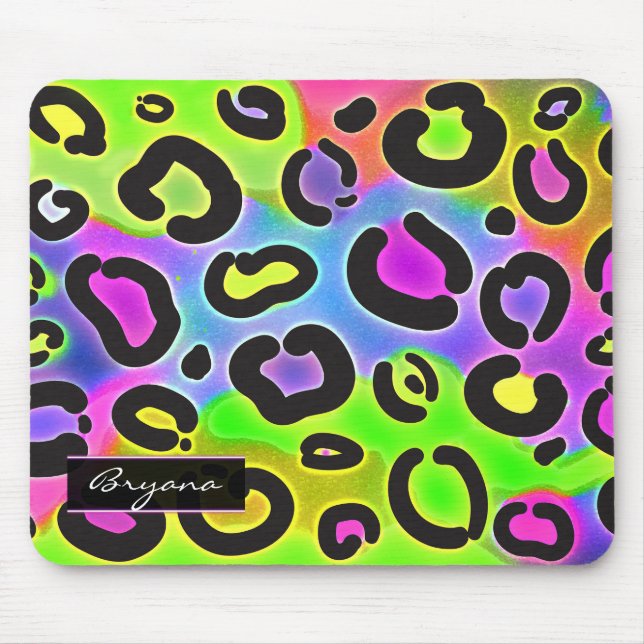 Mousepad Pad do Rato Rainbow Cheetah Leopardo (Frente)
