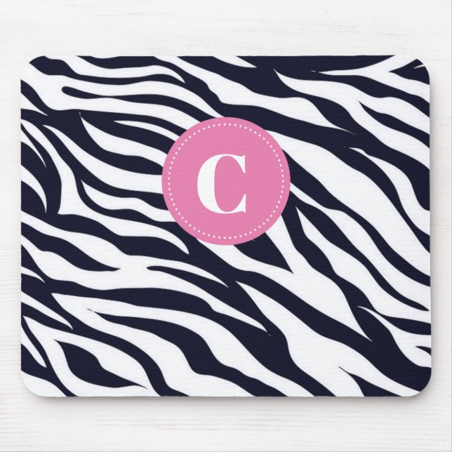 Mousepad Pad do Rato Zebra Monograma (Frente)