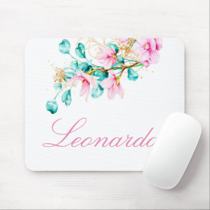 Mousepad Pad floral de mouse rosa personalizado