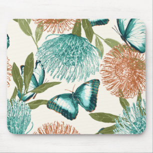 Mousepad Pad Floral do Mouse Butterfly