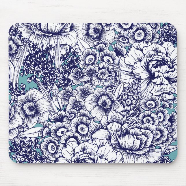 Mousepad Pad Floral do Mouse Retro (Frente)
