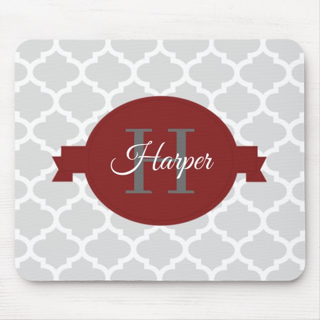 Mousepad Pad Personalizado de Mouse Red Quatrefoil (Frente)