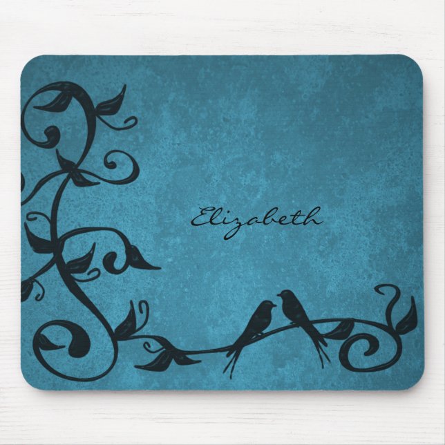 Mousepad Pad Personalizado de Rato Blue Lovebird (Frente)