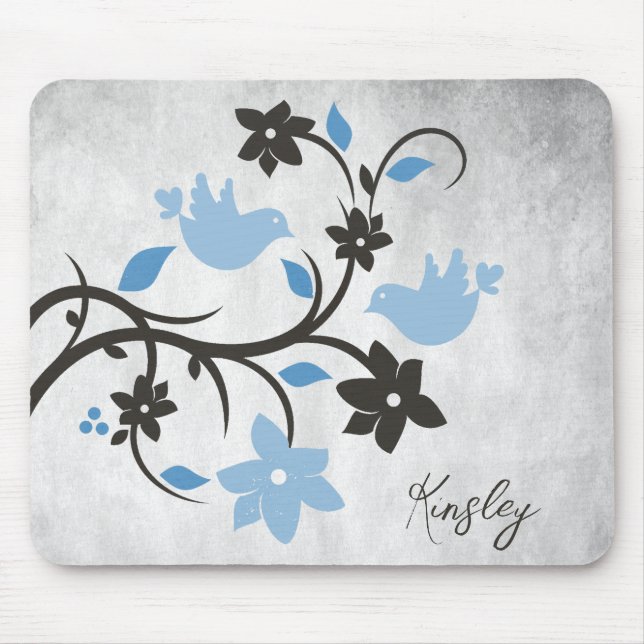 Mousepad Pad Personalizado de Rato Blue Lovebird (Frente)