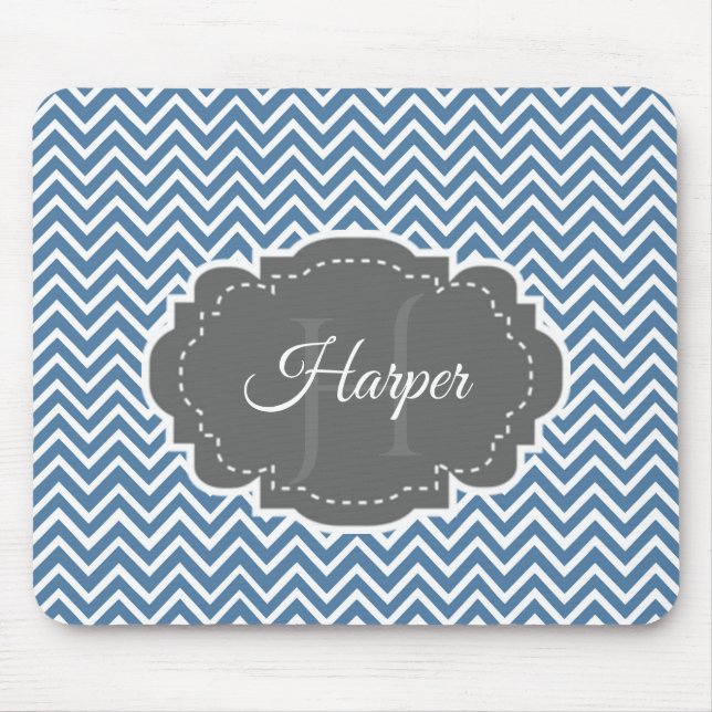 Mousepad Pad Personalizado do Mouse Blue Chevron (Frente)