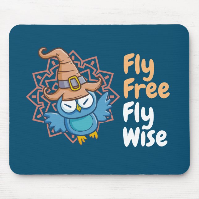 Mousepad Pad Personalizável de Mouse de Bruxa de Coruja (Frente)