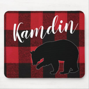 Mousepad Pad Red Buffalo Bear Xadrez do Mouse Personalizado