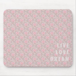 Mousepad Pad Rosa Rosa Rosa e Mouse Folha de Texto Personal