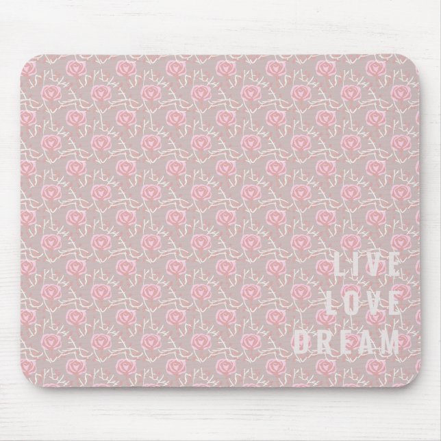 Mousepad Pad Rosa Rosa Rosa e Mouse Folha de Texto Personal (Frente)