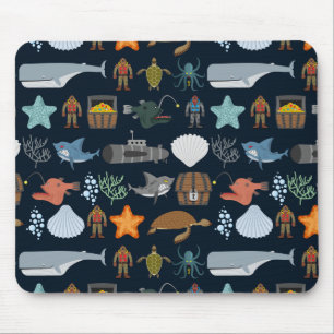 Mousepad Padrão 1 dos Habitantes do Oceano