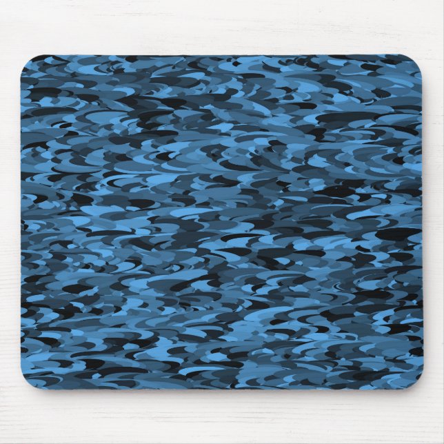 Mousepad Padrão Abstrato Azul Preto (Frente)