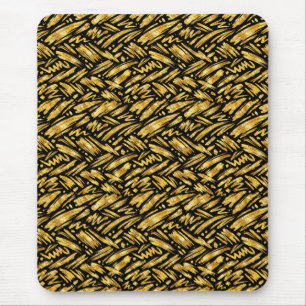Mousepad Padrão Abstrato de Folha de Ouro