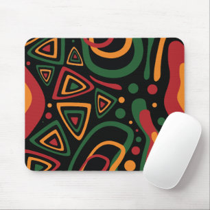 Mousepad Padrão Abstrato de Formas Tribais em Vermelho, Dou