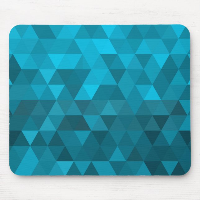 Mousepad padrão abstrato de fundo do triângulo azul baixo (Frente)