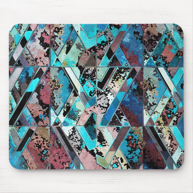 Mousepad Padrão Abstrato Geométrico Colorido (Frente)