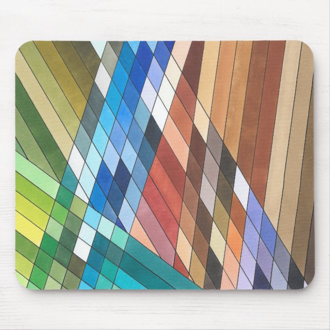 Mousepad Padrão Abstrato Geométrico Pintado à Mão (Frente)
