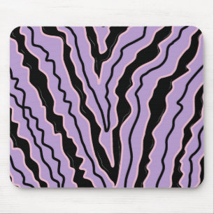 Mousepad Padrão abstrato Preto de Marble Roxo Boho Groovy