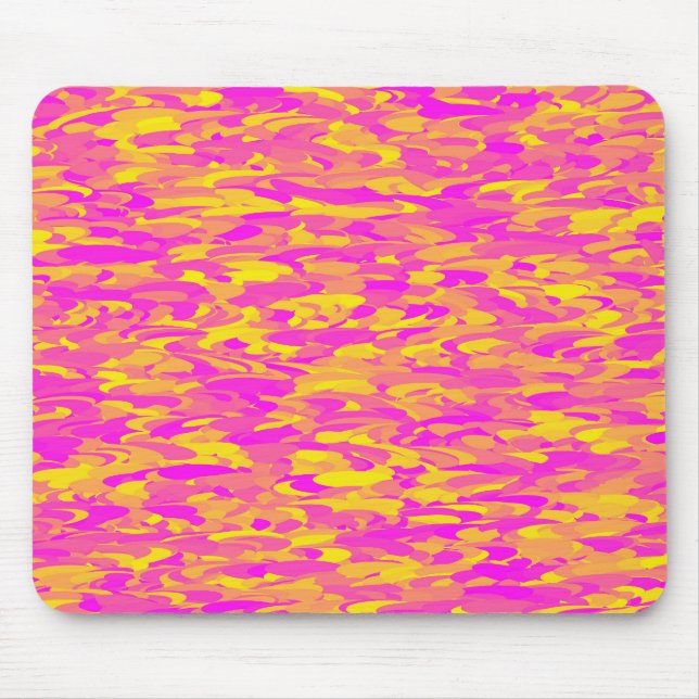 Mousepad Padrão Abstrato Rosa Amarelo Laranja (Frente)