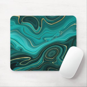 Mousepad Padrão Abstrato Turquesa Luxo Glam