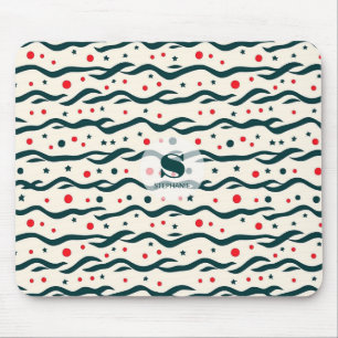Mousepad Padrão abstrato Wavy Lines e formas geométricas