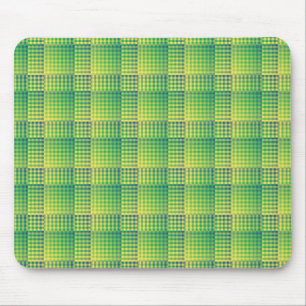 Mousepad Padrão Abstrato Xadrez Verde Azul