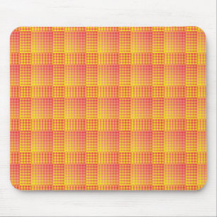 Mousepad Padrão Abstrato Xadrez Vermelho Amarelo