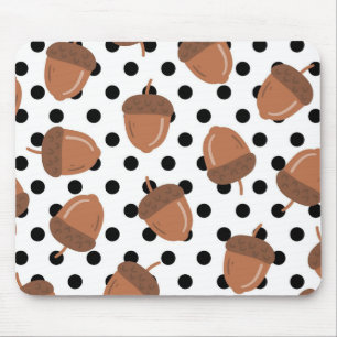 Mousepad Padrão Acorn Black Dots Autumn Y2K