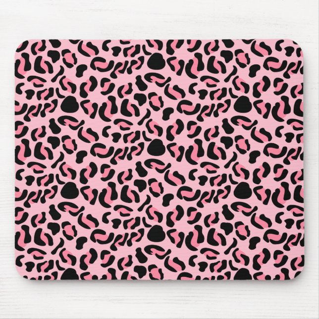 Mousepad Padrão Animal Rosa Moderno Leopardo (Frente)