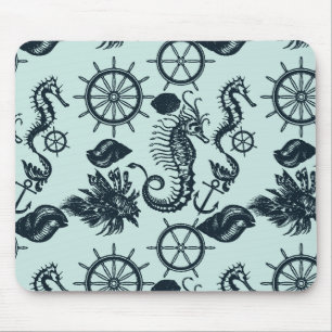 Mousepad Padrão Animal Vintage Sea