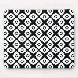 Mousepad Padrão Arabesco Simétrico Preto e Branco Ousado