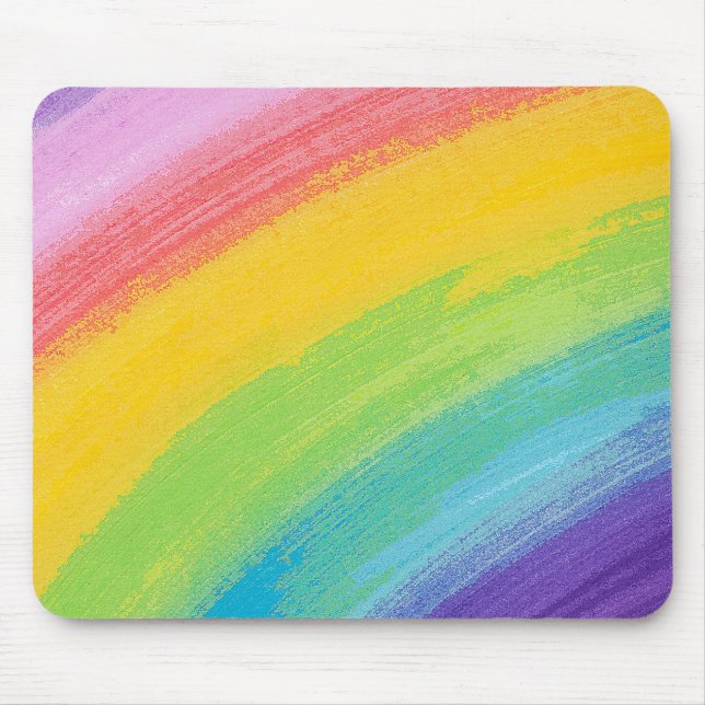 Mousepad Padrão Arco-Íris Colorido Acrílico Aquecido | (Frente)