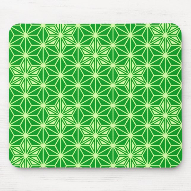 Mousepad Padrão Asanoha japonês - esmeralda verde (Frente)