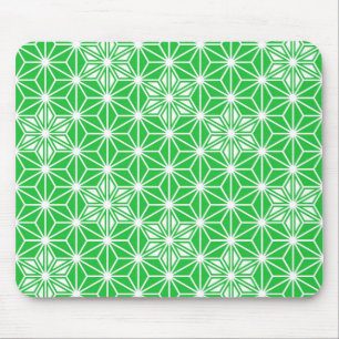 Mousepad Padrão Asanoha japonês - verde-jade