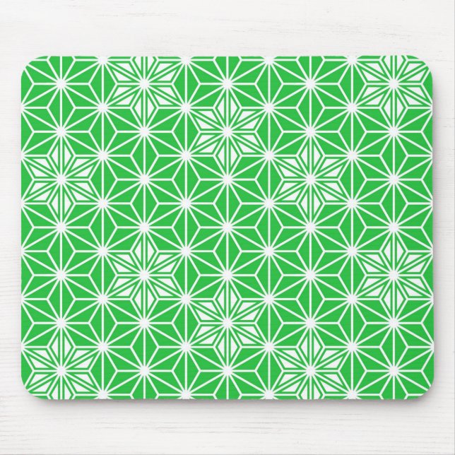 Mousepad Padrão Asanoha japonês - verde-jade (Frente)