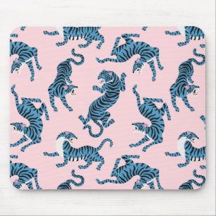 Mousepad Padrão Asiático de Tigre Azul